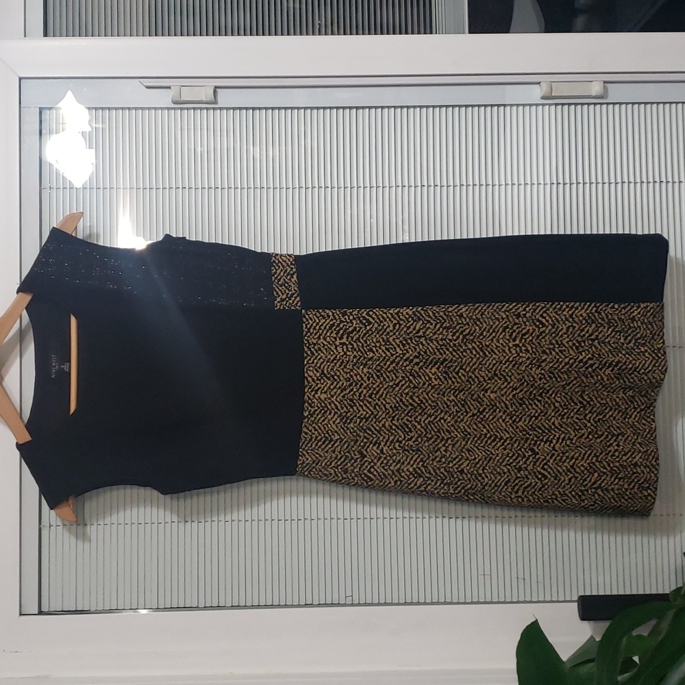 Nine West Black and Gold Dress size 2